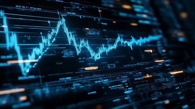 Abstract Blue Financial Data Visualization Graph