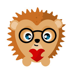 Cute little hedgehog kawaii – vector illustration