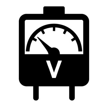 Voltmeter icon vector illustration electrical meter symbol voltage measurement tool equipment gauge indicator 100v