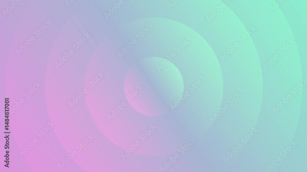Poster abstract concentric circles in pastel gradient digital art background
