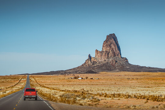 Agathla Peak rising from the desert, Monument Valley, Arizona