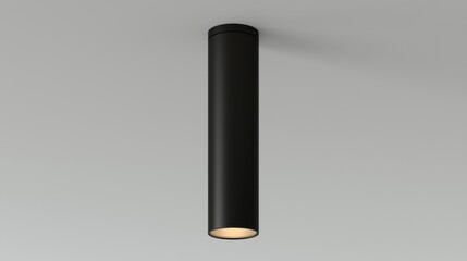 Fototapeta premium A black cylindrical light fixture with a single light bulb.