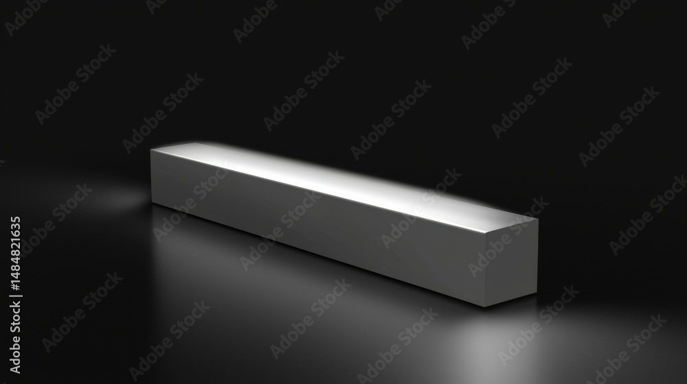 Poster a rectangular light source casting a bright glow on a dark background.