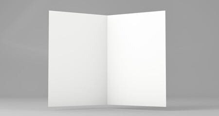 3D white empty brochure mock up.