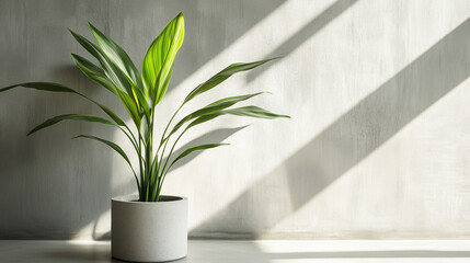 A potted plant on a modern desk, symbolizing simplicity and focus in a clean workspace.