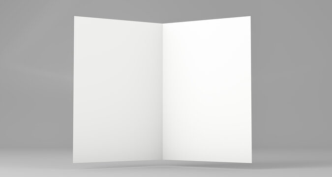 3D white empty brochure mock up.