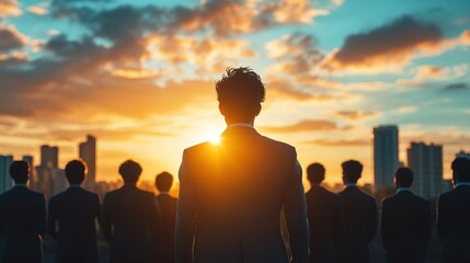 Fototapeta premium A determined leader motivating a team to start a new chapter in their careers 