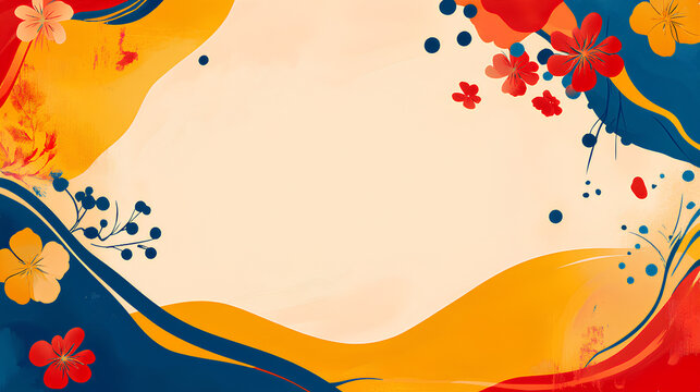 Asian American Native Hawaiian Pacific Islander Heritage Month banner template with empty copy space for text. AAPI AANHPI abstract background