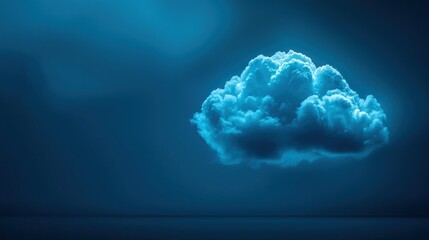 Cloud hanging low with high contrast lighting, accentuating the texture of the sky.