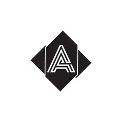 Monogrammed letter A in a diamond-shaped frame