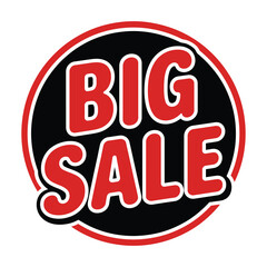 Bold red and black big sale announcement for promotional advertising and marketing campaigns