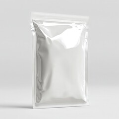 White Plastic Ziplock Food Bag Mockup on White Background, generative AI.