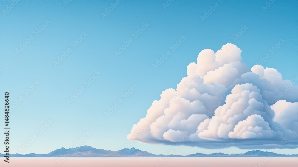Poster high altitude clouds fading into the atmosphere, creating a seamless blend with the sky.