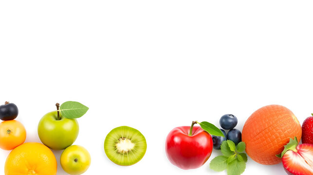 Testo FRUITS composto da immagini di varie tipologie di frutta