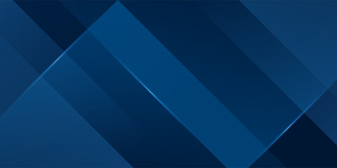 Fototapeta premium Abstract dark blue gradient background with geometric overlap design. Blue background with shadow and lights. Abstract background texture design, poster, banner blue background. Eps10 Vector