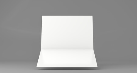 3D white empty brochure mock up.
