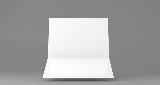 3D white empty brochure mock up.