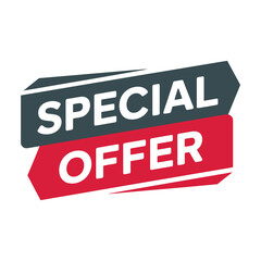 Special offer sale promotion graphic with red and grey colors for discount advertising