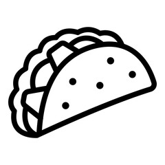 Taco icon. Vector line icon