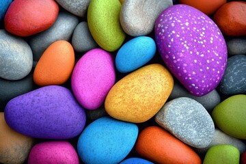 Brightly Painted Stones and Rocks: A Crafty Art Project with Many-coloured Pebbles