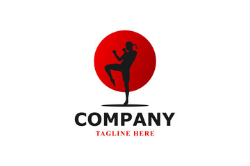 muay thai dojo modern logo design