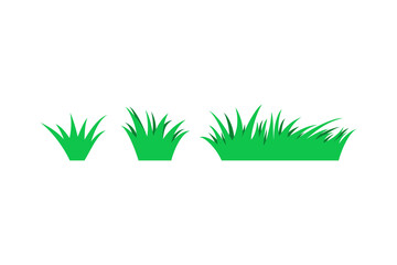 grass icon flat design set