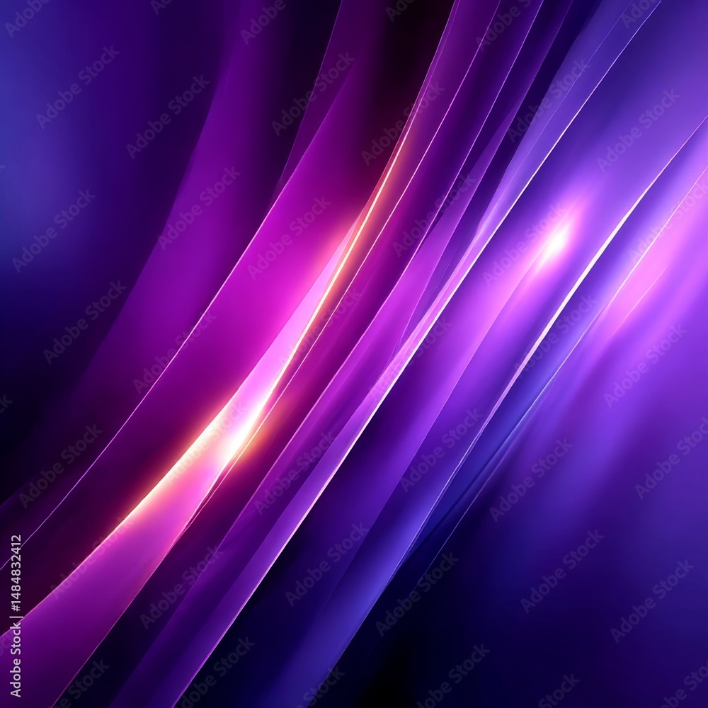 Poster radiant purple gradient: abstract lines and light streaks create a modern, elegant background