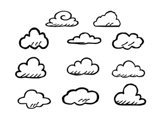set of clouds.set of clouds icons. Vector illustration of clouds.set of colorful clouds.weather icon set. Set of weather icons.clouds computing concept. Cloud computing icon. clouds pattern background