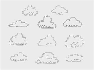 set of clouds.set of clouds icons. Vector illustration of clouds.set of colorful clouds.weather icon set. Set of weather icons.clouds computing concept. Cloud computing icon. clouds pattern background
