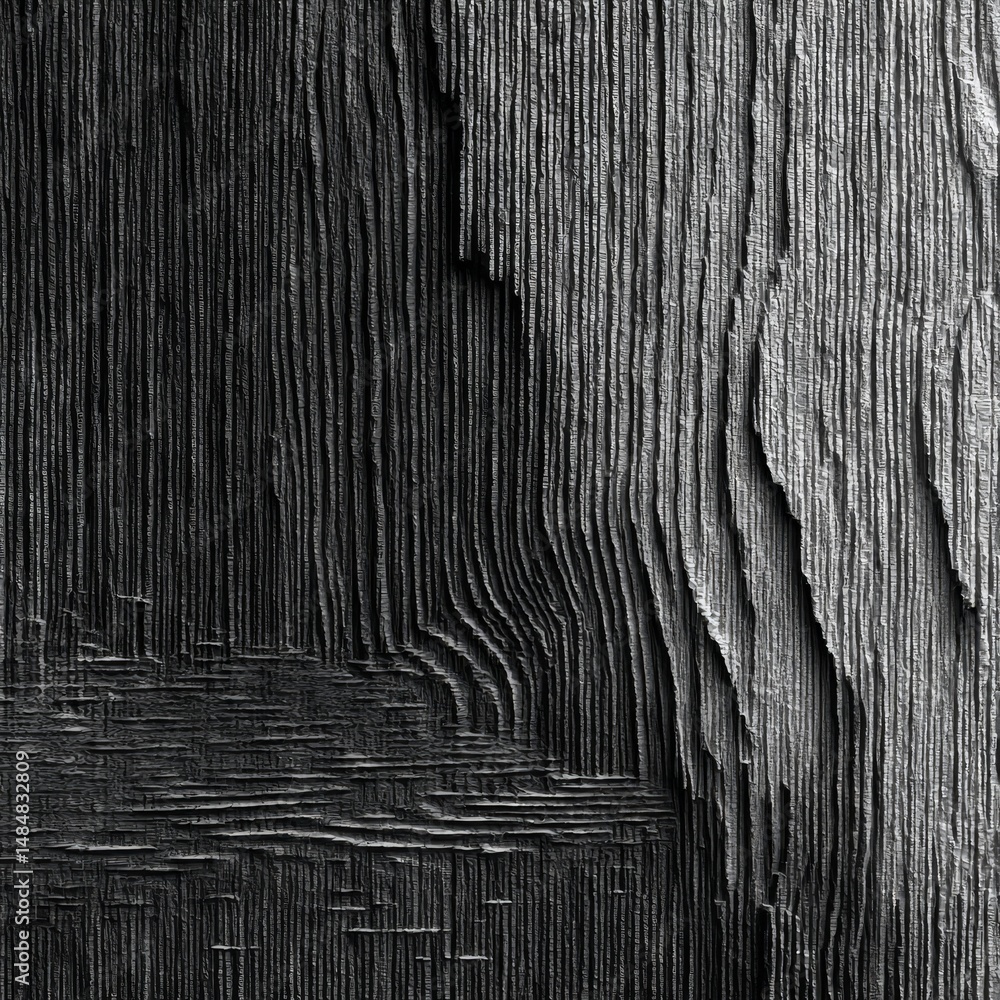 Poster striated texture in black and white: a detailed look at a layered surface with linear patterns.