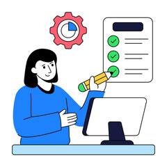 Illustration of task management in isometric design