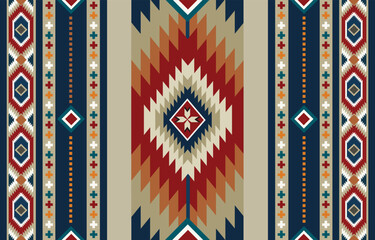 Ethnic tribal Aztec colorful background. Seamless tribal pattern, folk embroidery, tradition geometric Aztec ornament. Traditional design for fabric, textile, print, rug, paper