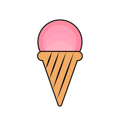 Cute Ice Cream Cone Illustration