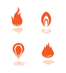 Set Icon Flames full color