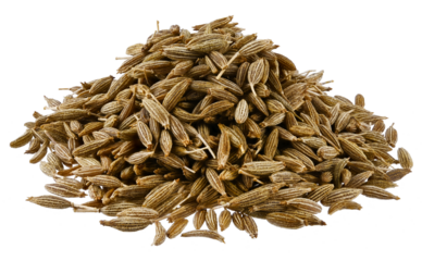 Pile cumin isolated on a transparent background. Completely in focus. Full depth of field. PNG.