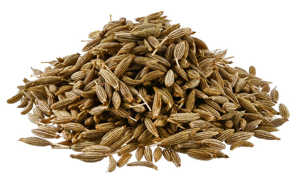 Pile cumin isolated on a transparent background. Completely in focus. Full depth of field. PNG.