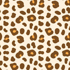 Obraz premium Black leopard spot pattern on white background, natural irregular spots, seamless vector