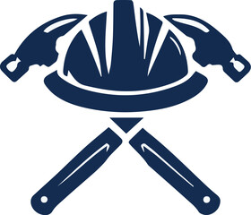 construction worker helmet with wrench vector company logo