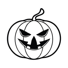 Pumpkin outline design for coloring book page 