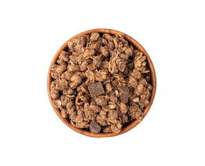 Chocolate Granola Pile Isolated, Cocoa Muesli Breakfast, Crunchy Cereals, Oatmeal Muesli