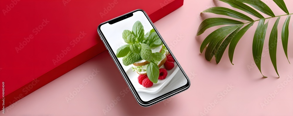 Poster modern food delivery mobile app kit template featuring a sleek user interface design, vibrant color 