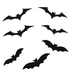 set of bat silhouette vector design