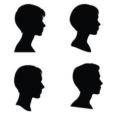 black silhouette of a person head and neck