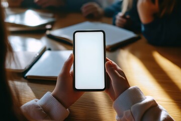Student secretly playing on smartphone during class
