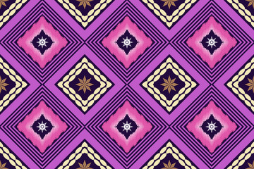Ethnic Figure aztec embroidery style.Geometric ikat oriental traditional art pattern.Design for ethnic background,wallpaper,fashion,clothing,wrapping,fabric,element,sarong,graphic,vector illustration
