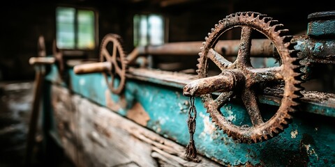 Rusty Gear in Old Workshop