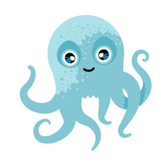 Cute kawaii octopus – vector illustration