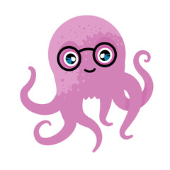 Cute kawaii octopus – vector illustration