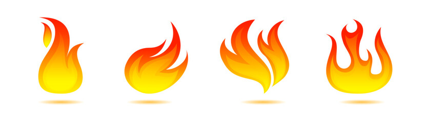 Set Icon Flames full color