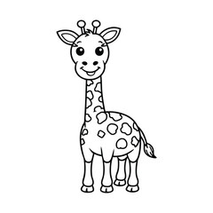 Obraz premium giraffe line art for coloring book page